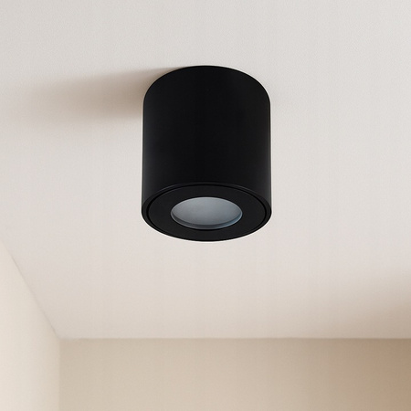 Svítidlo pro povrchovou montáž Tuba GU10 Round Black 84mm IP54 Moderní