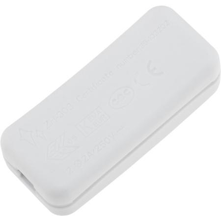 Přepínač vypínač kolébkový na kabelu, Bílá LUMILED