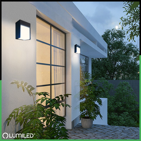 Zahradní nástěnná lampa LED Venkovní nástěnná lampa IP54 12W 3000K RUBUS LUMILED