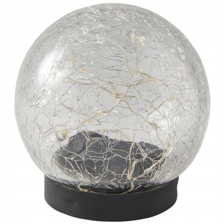 Solární LED zahradní koulová zemní lampa dekorativní 10cm 3000K IP44