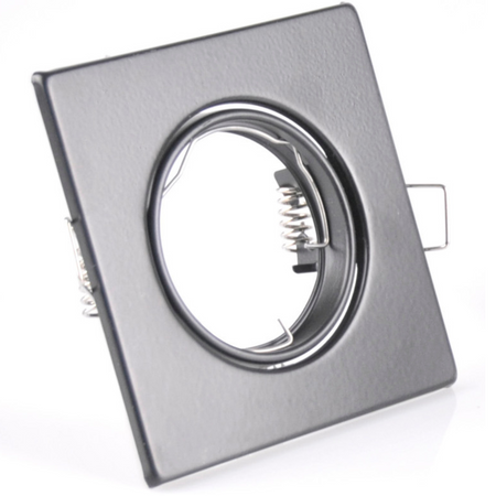 3x GOLDLUX (Polux) čtvercová černá pohyblivá halogenová žárovka + GU10 3.5W LED žárovka