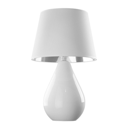 LACRIMA WHITE/SILVER Stolní lampa Bílá/stříbrné stínidlo E27 5453 TK Lighting