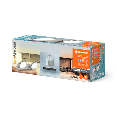 Nástěnné stropní svítidlo LED do koupelny 14W 460lm CCT 30cm IP44 Stmívatelné stříbrné SMART+ WiFi Sun@Home Ledvance