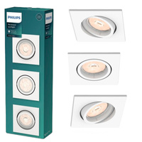 3x Zásuvné halogenové svítidlo ENNEPER GU10 Square Movable PHILIPS