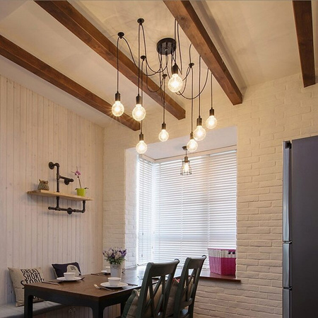 8x E27 Závěsná stropní lampa, Pavouk ARANE LUMILED