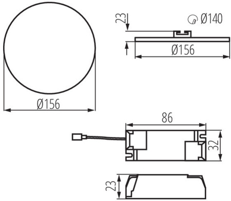 LED svítidlo pod omítku 14W 1210lm 3000K teplá bílá 120° kulatá bílá AREL Kanlux