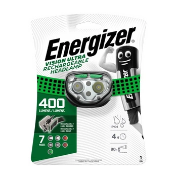 VISION ULTRA RECHARG LED čelovka 400lm vodotěsná dobíjecí ENERGIZER