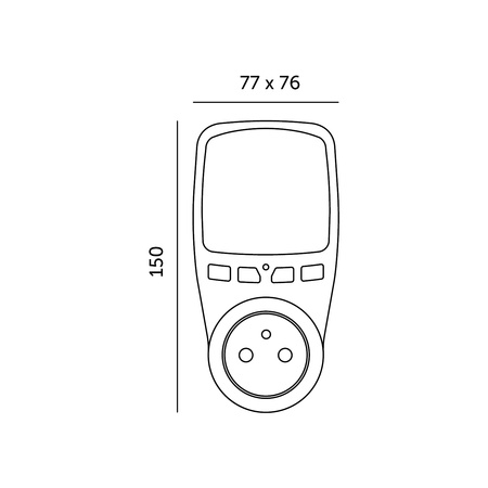 PMM1 Měřič spotřeby energie s měřením spotřeby energie, emisí CO2 a nákladů na energii Bílá KOBI