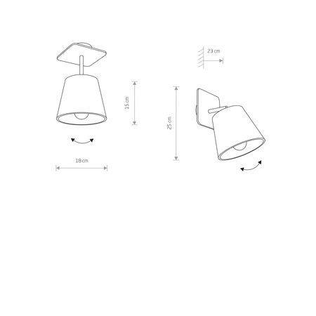 Stropní svítidlo AWINION I 9718 Nowodvorski šedé E27 nástěnné stínidlo + klasická překližka
