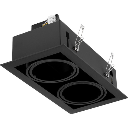 Halogenová Podhledové svítidlo 2x GU10, ES111 Nastavitelná Obdélník Černá CANIS LUMILED