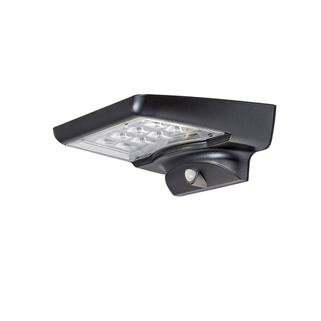 Zahradní LED solární nástěnná lampa MOSELLE 4W 4000K IP44 Down with Motion Sensor Černá RABALUX