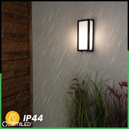 Zahradní nástěnná lampa snímač pohybu E27, obdélníková DOMLO LUMILED