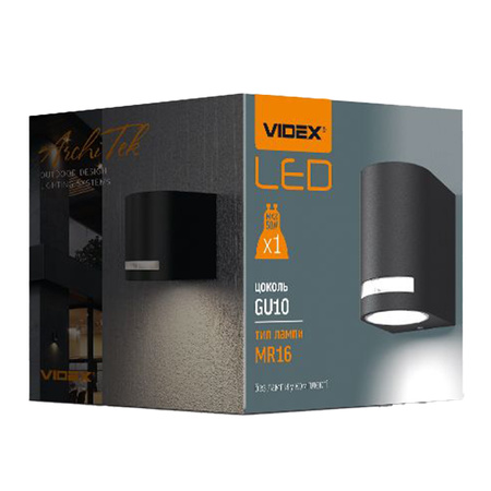 Venkovní nástěnné svítidlo LED GU10 IP54 černé JUSTIN Videx