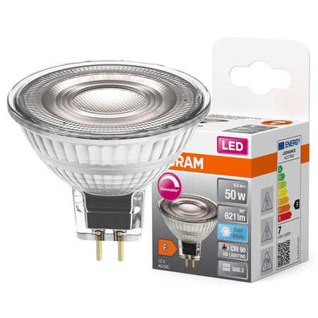 LED žárovka GU5.3 MR16 8W = 50W 621lm 4000K neutrální bílá 36° CRI90 12V OSRAM SUPERSTAR stmívatelná