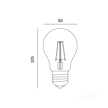 LED žárovka E27 Ball 10W 1200lm 4000K Neutral 360° Filament Line Kobi