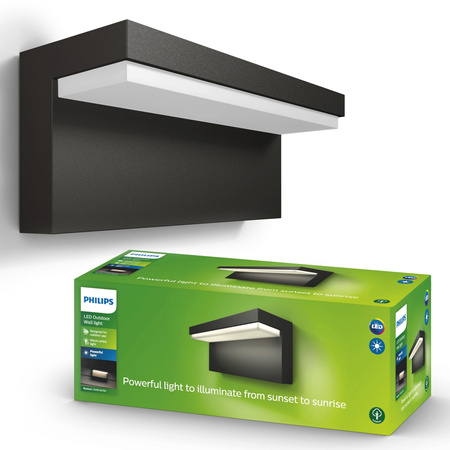 Zahradní lampa LED nástěnná lampa BUSTAN myGarden 2x4.5W 2700K IP44 Antracit PHILIPS