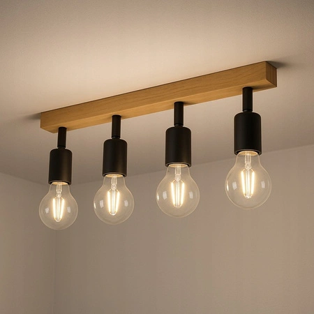 Spot Tuba Stropní svítidlo Reflektor Halogenové svítidlo 4x E27 Moving Black Brown Eos Masterled