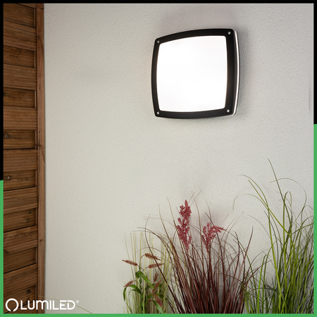 Zahradní nástěnná lampa stropní, 2x E27 čtvercové LARIS LUMILED