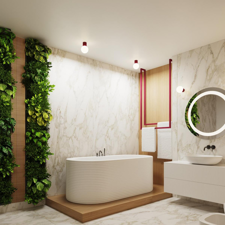 Koupelnové nástěnné svítidlo G9 Round Maroon Modern Matte IP44 Halo Sollux