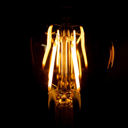 E27 ST64 LED žárovka 6W = 50W 650lm 2200K Teplá bílá 360° Vlákno kouřové