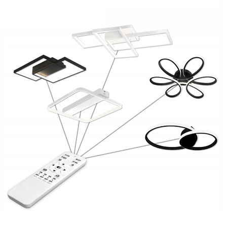 Stropní svítidlo LED 45W CCT GALAXIS POLARIS Black + dálkové ovládání Controller