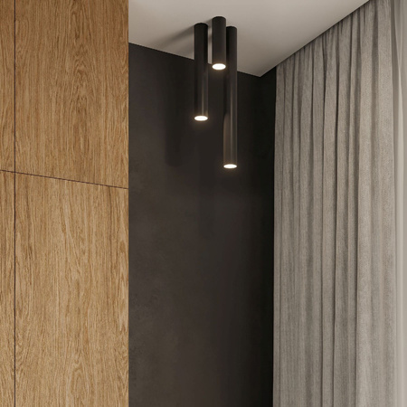 Svítidlo pro povrchovou montáž LAGOS GU10 Halogen Spot Tuba 40cm černá SOLLUX