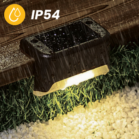 2x Solární LED schodišťové svítidlo Dekorativní lampa Soumrak Senzor IP44 Teplý