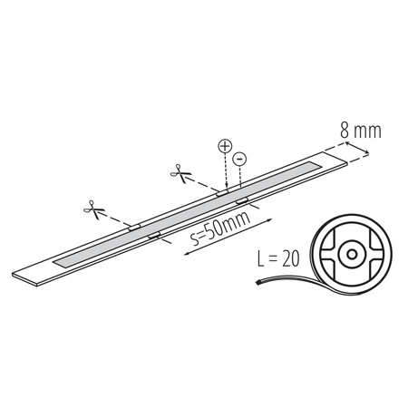 LED pásky flexibilní 7,5W/m 24V 4000K neutrální CRI90 20m LCOBL Kanlux