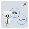 10x Žárovka LED GU10, 6W = 50W 580lm 4000K Neutrální bílá 120° Skleněná LUMILED