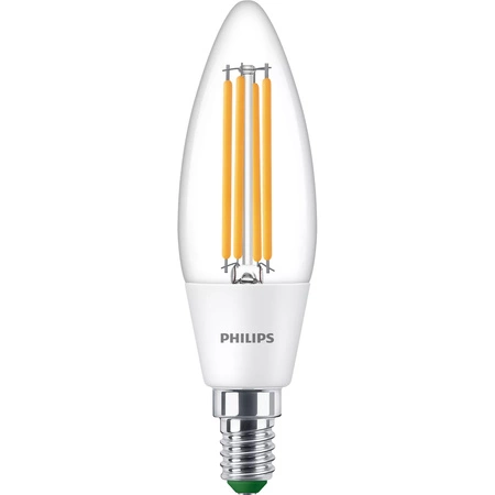 LED žárovka na svíčku E14 B35 2,3W = 40W 485lm 3000K teplá bílá vlákno PHILIPS Ultra Efficient