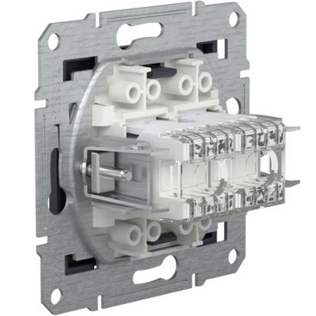 Dvojitá počítačová zásuvka 2x RJ45 Cat. 6 UTP bez rámu Asfora IP20 Anthracite