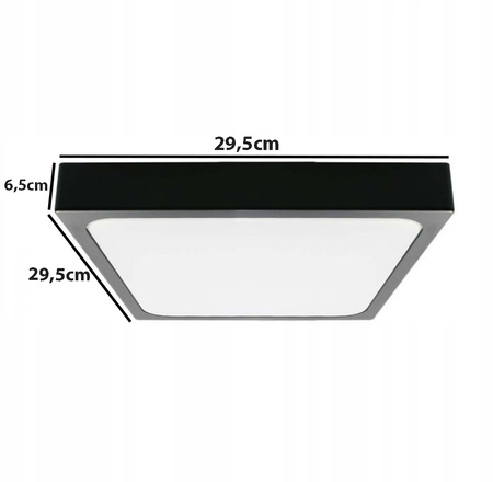 Stropní LED koupelnové panelové svítidlo 24W 2400lm 4000K IP44 30cm čtvercové černé