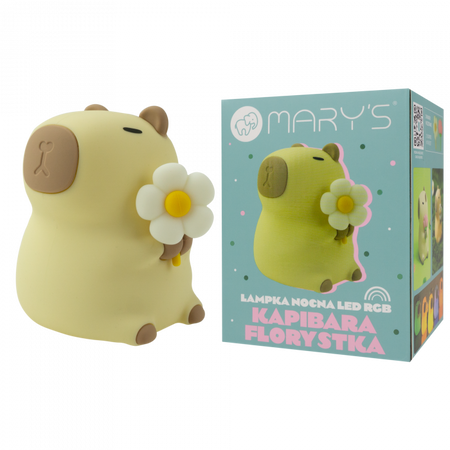Dětské LED noční světlo 2,5W 3000K teplá bílá + RGB dobíjecí 1200mAh béžová KAPIBARA MARY'S