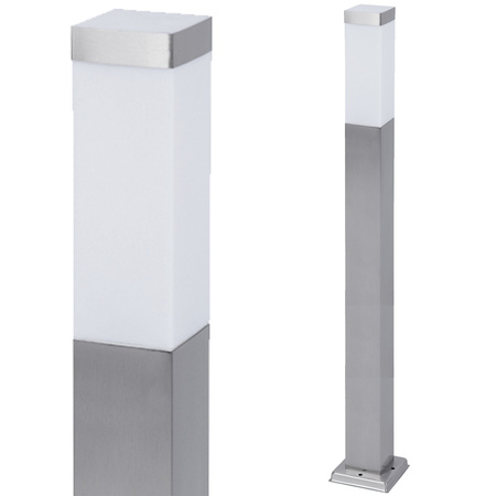 Zahradní lampa E27 SLOUP ČTVRTOVÝ 90cm Stříbrná