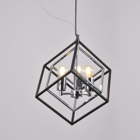 Stropní závěsné svítidlo 3x E27 Chrome Black Ikar Sanico Goldlux