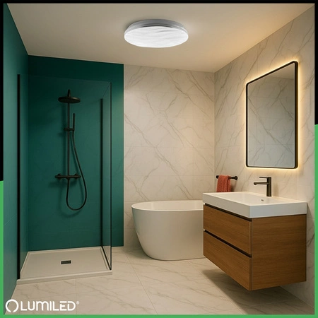 Plafond LED světlo pro povrchovou montáž VIRTUS2 48W IP44 CCT White Round 38cm + LUMILED PILOT