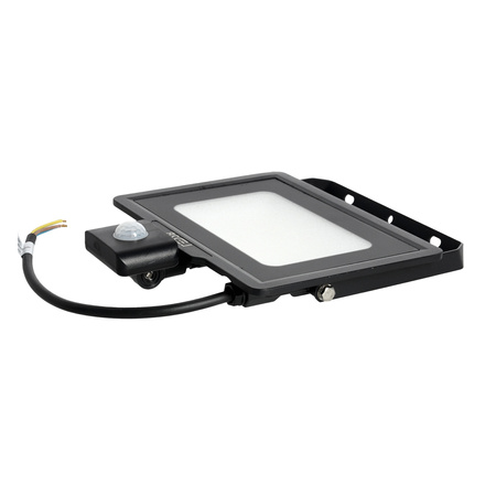 Venkovní LED reflektor Zahrada 50W 4250lm 4000K Neutrální 120° se senzorem pohybu a soumraku IP65 Černá MHC Kobi