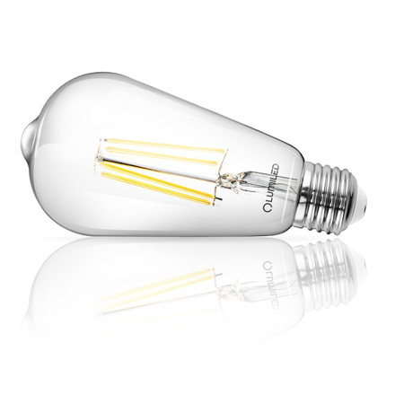 Žárovka LED E27, ST64 8W = 60W 880lm 4000K Neutralní bílá 360° Filament LUMILED