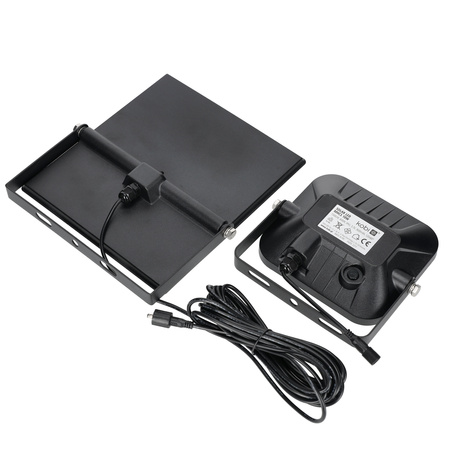 Venkovní solární LED reflektor 10W 1500lm 4000lm neutrální 120° se senzorem pohybu a soumraku IP65 černý MHCS Kobi