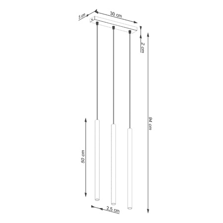Stropní závěsné svítidlo Tuba Spot 3x G9 Olive Pastelo Ocean Green SL.1520 Sollux