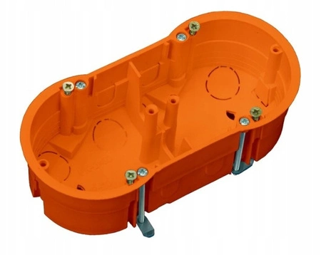 Dvojitá elektrická skříň PK60 2x68 hluboká pro sádrokartonové desky Regips + šrouby PAWBOL