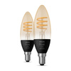 2PAK LED žárovka svíčka E14 B40 4,6W CCT PHILIPS HUE White & Ambiance Filament Bluetooth Zigbee