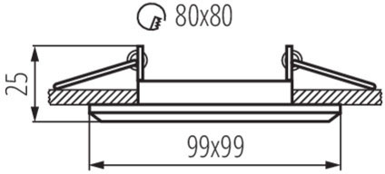 Stropní svítidlo čtvercové halogenové. pohyblivé ALREN MR16 GU10 černé IP20 Kanlux