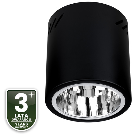 Povrchové svítidlo E27, TUBA SPOT Stálá Kulatá Černá APUS 13 LUMILED