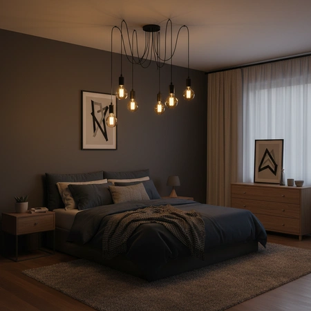 6x E27 Závěsná stropní lampa, Pavouk ARANE LUMILED