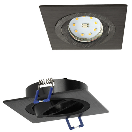 Zápustná montáž GU10 Halogenové zapuštěné bodové pletivo Black Square Kobi