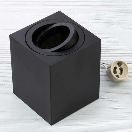 Povrchové Halogenové svítidlo GU10, 84mm Nastavitelná Čtvercová Černá AMAT-M LUMILED