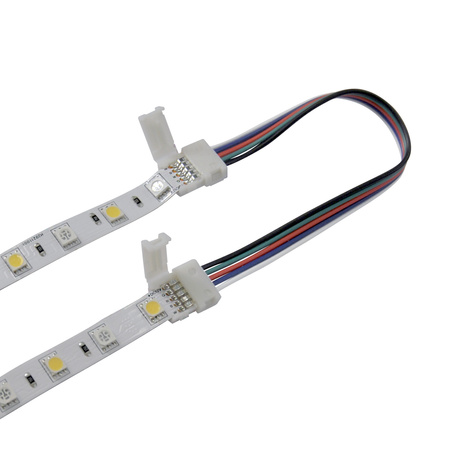 Konektor pro RGBW LED pásky Úhlový flexibilní oboustranný 5pin 10mm Bílý Sanico Goldlux