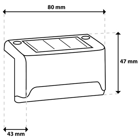 2x Solární LED schodišťové svítidlo Dekorativní lampa Soumrak Senzor IP44 Teplý