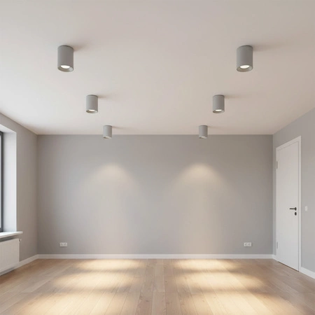 Stropní svítidlo HARON GU10 Tuba Spot Moving Round Grey GOLDLUX pro zápustnou montáž